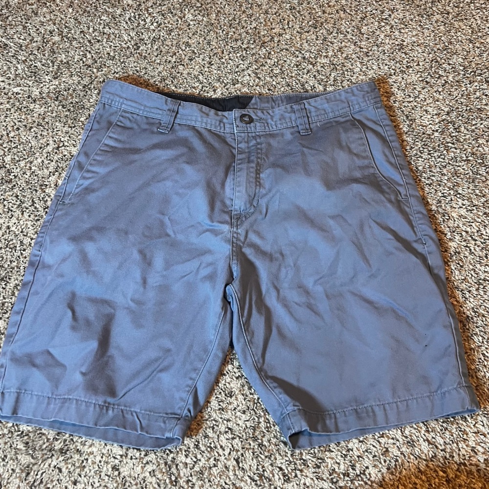 Volcom Chino Shorts‎ Casual Walking Everyday Shorts Blue Gray Mens Size 38